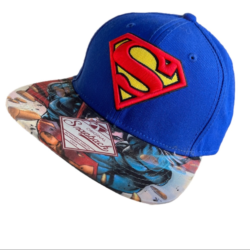 SUPERMAN "Man of Steel " graphic snapback cap hat Embroidered DC COMICS BioWorld